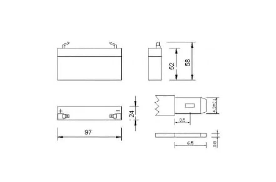 аккумуляторная батарея delta dt 6012 (6v / 1.2ah)